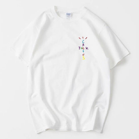 Camiseta Basica Camisa Travis Scott Cactus Jack Rapper Americano Cosplay Fan Oferta