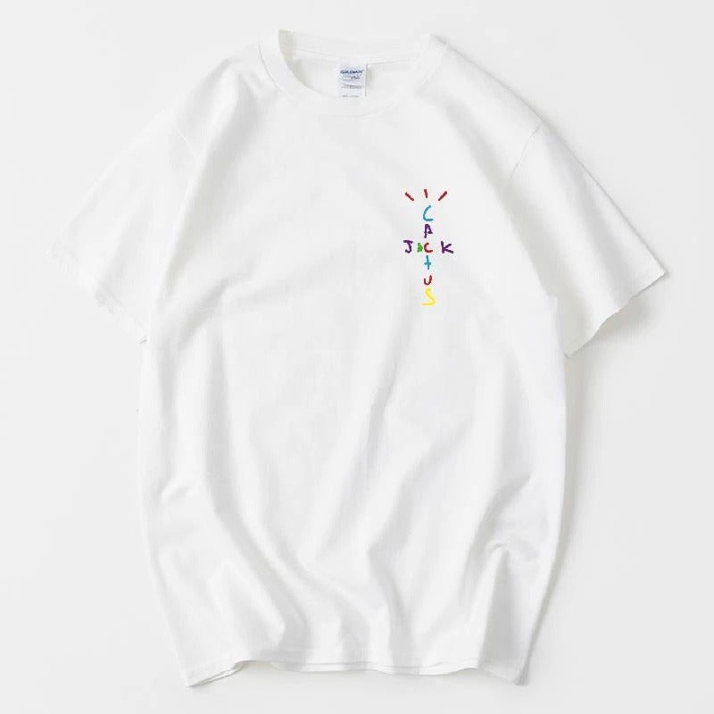 Camiseta Basica Camisa Travis Scott Cactus Jack Rapper Americano Cosplay Fan Oferta