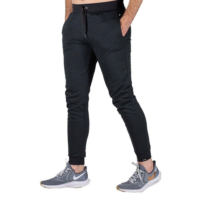 Calça de moletom pelúcida com amarração masculina estilo jogger academia Liquidação