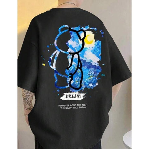 Camisa Blusa Camiseta Urso Teddy Azul de Costas Moda De Rua Streetwear Unissex