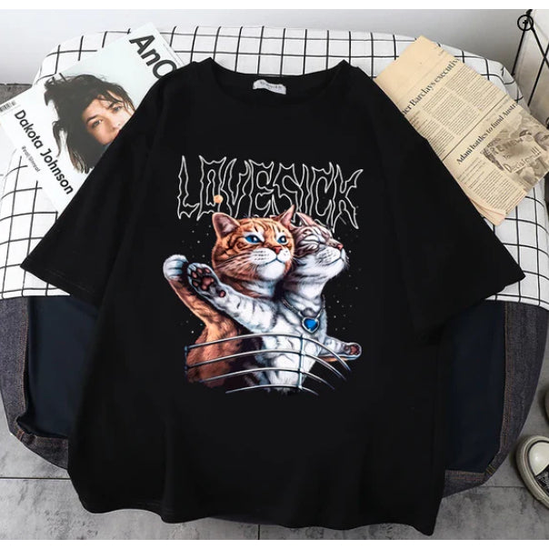 CAMISETA BÁSICA GATOS ENCENANDO TITANIC ENGRAÇADAS ENVIO RAPIDO