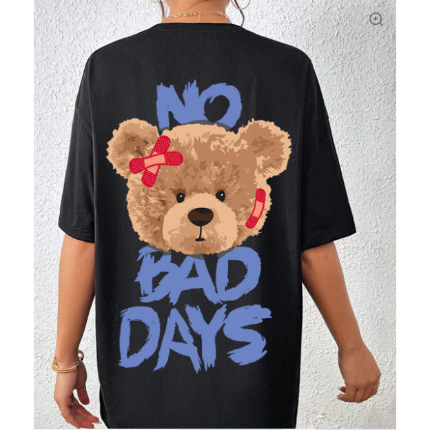 CAMISETA BÁSICA NO BAD DAYS BEAR ESTAMPA NOVIDADE