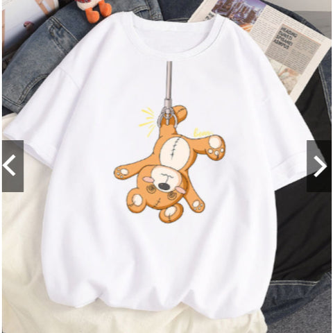 Camiseta Unissex Urso Maquina de Brinquedos Algodão Alta Qualidade