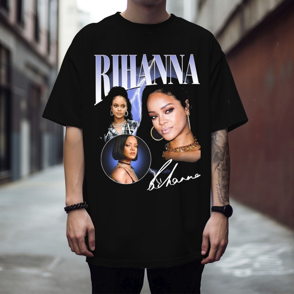 Camiseta Unissex Rihanna Vintage Algodão Premium Envio Rapido Plus Size
