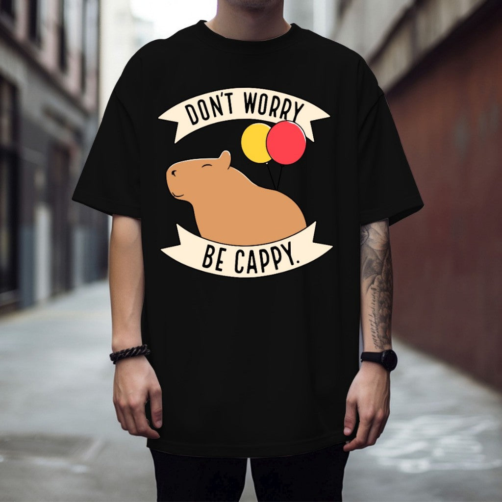 Camiseta Básica Don't Worry Be Cappy Capivara Envio Mais Rapido Do Brasil