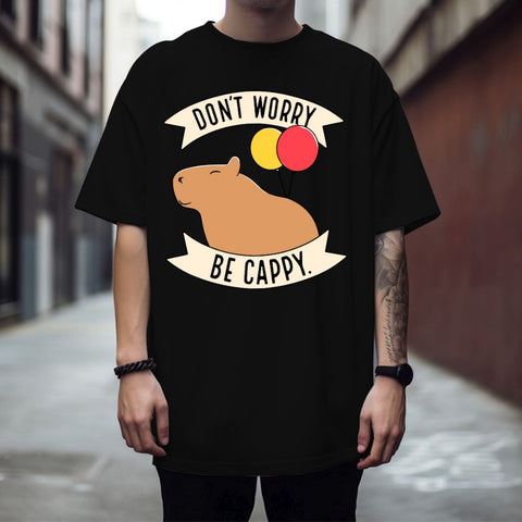 Camiseta Básica Don't Worry Be Cappy Capivara Envio Mais Rapido Do Brasil