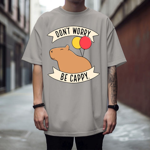 Camiseta Básica Don't Worry Be Cappy Capivara Envio Mais Rapido Do Brasil