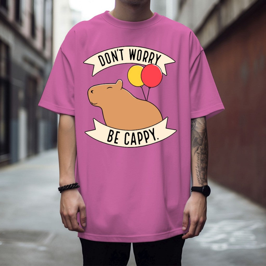 Camiseta Básica Don't Worry Be Cappy Capivara Envio Mais Rapido Do Brasil