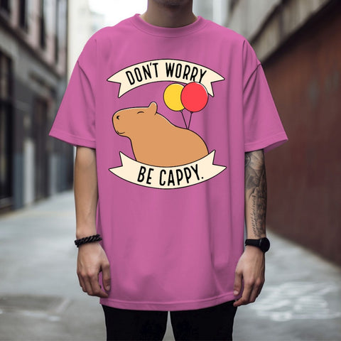 Camiseta Básica Don't Worry Be Cappy Capivara Envio Mais Rapido Do Brasil