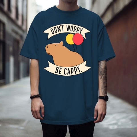 Camiseta Básica Don't Worry Be Cappy Capivara Envio Mais Rapido Do Brasil