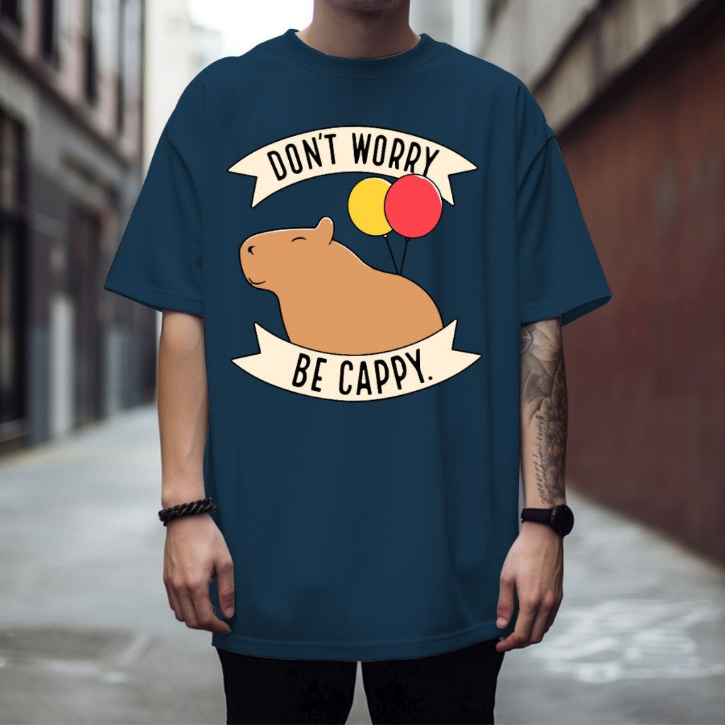 Camiseta Básica Don't Worry Be Cappy Capivara Envio Mais Rapido Do Brasil