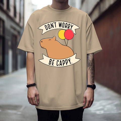 Camiseta Básica Don't Worry Be Cappy Capivara Envio Mais Rapido Do Brasil
