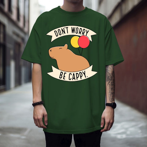 Camiseta Básica Don't Worry Be Cappy Capivara Envio Mais Rapido Do Brasil