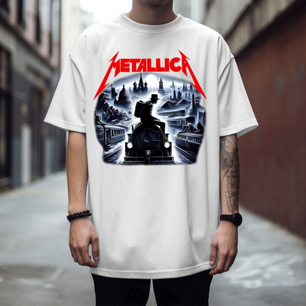 Camisa 100% Algodão Metalica - Camiseta de Banda de Rock N Roll Unissex Envio Hoje