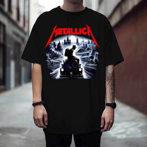 Camisa 100% Algodão Metalica - Camiseta de Banda de Rock N Roll Unissex Envio Hoje