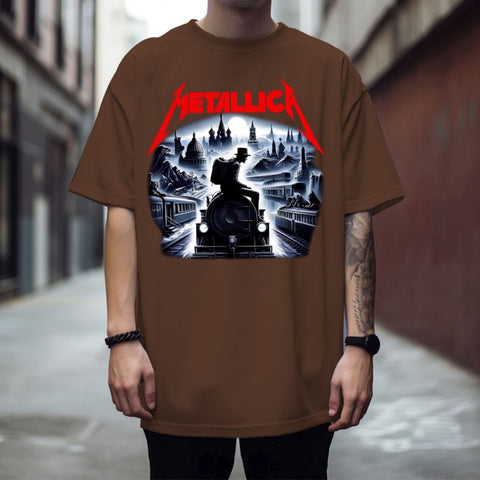 Camisa 100% Algodão Metalica - Camiseta de Banda de Rock N Roll Unissex Envio Hoje