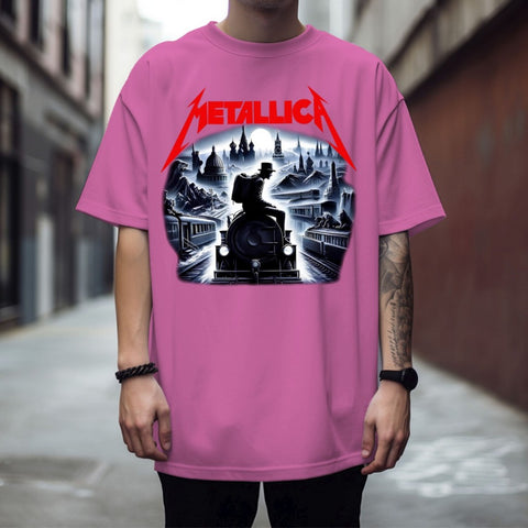 Camisa 100% Algodão Metalica - Camiseta de Banda de Rock N Roll Unissex Envio Hoje