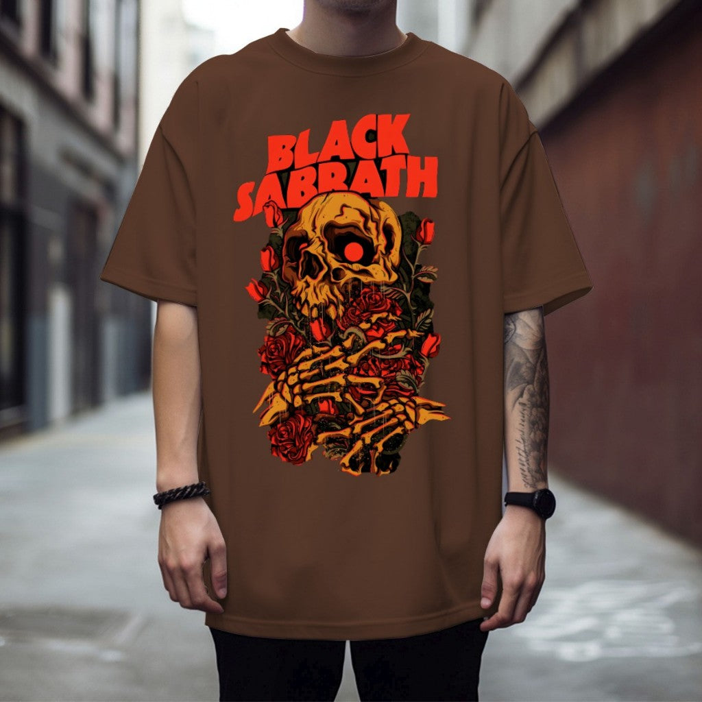 Camisa Black Sabbath - Camiseta de Banda de Rock N Roll Novidade 100% Algodão