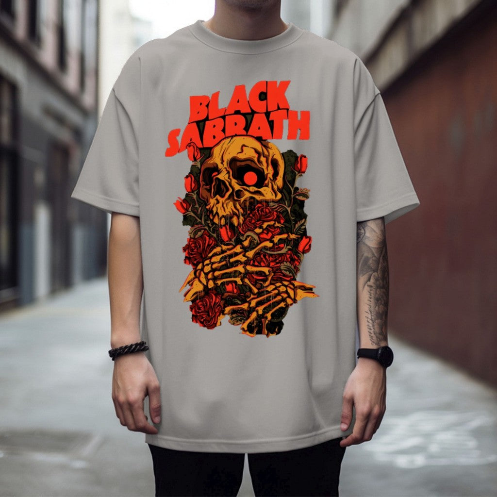 Camisa Black Sabbath - Camiseta de Banda de Rock N Roll Novidade 100% Algodão