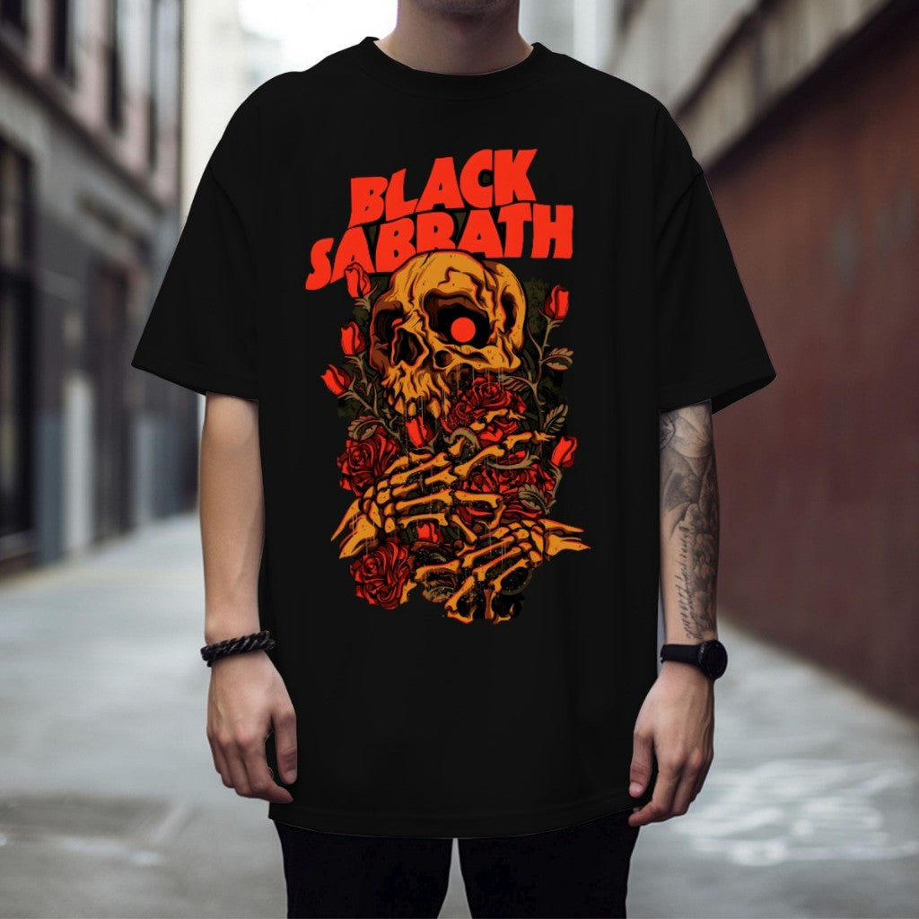 Camisa Black Sabbath - Camiseta de Banda de Rock N Roll Novidade 100% Algodão