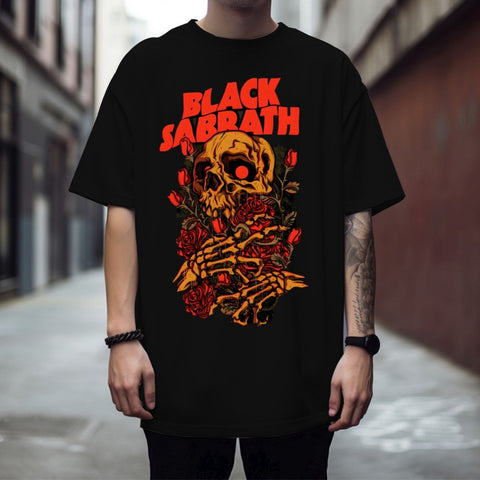 Camisa Black Sabbath - Camiseta de Banda de Rock N Roll Novidade 100% Algodão
