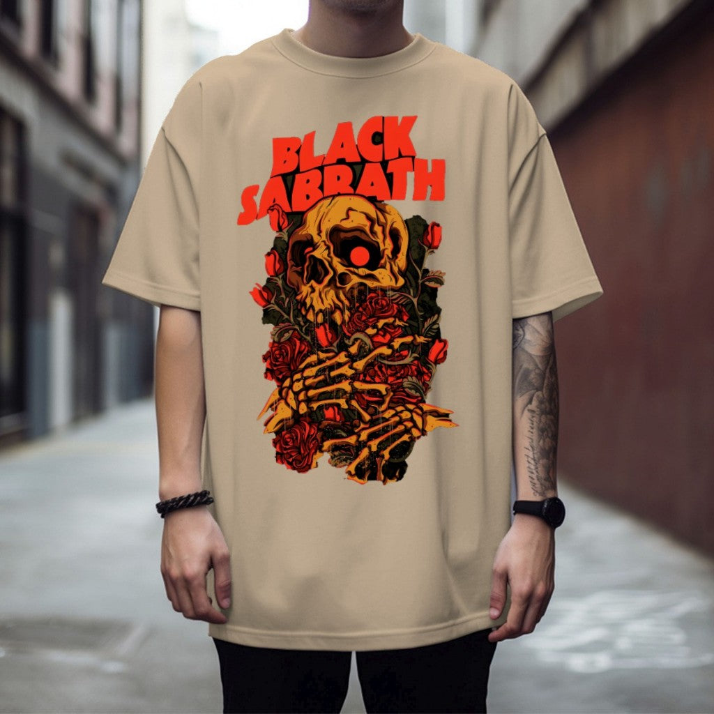 Camisa Black Sabbath - Camiseta de Banda de Rock N Roll Novidade 100% Algodão