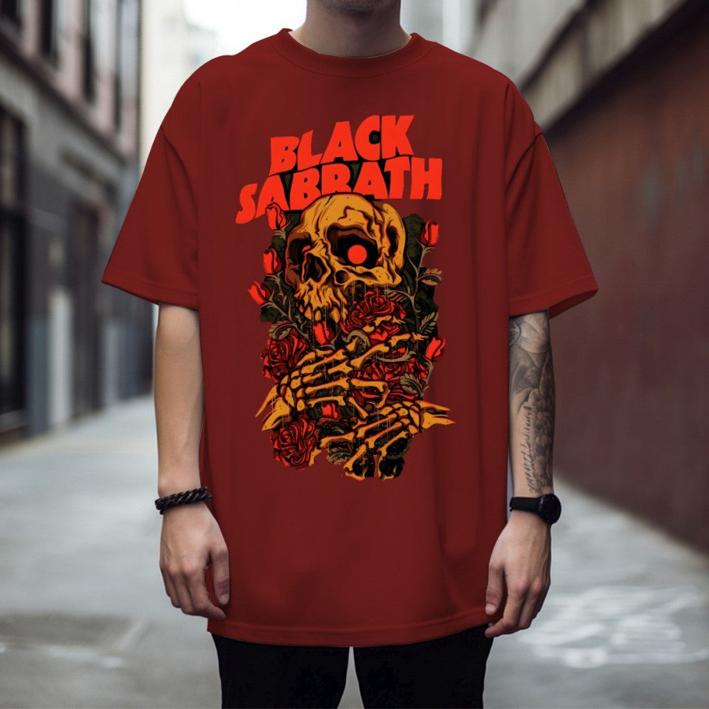 Camisa Black Sabbath - Camiseta de Banda de Rock N Roll Novidade 100% Algodão