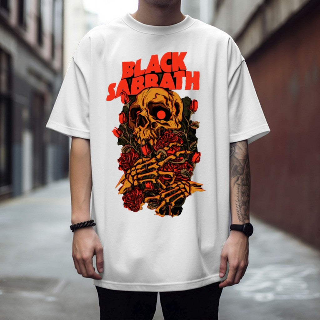 Camisa Black Sabbath - Camiseta de Banda de Rock N Roll Novidade 100% Algodão