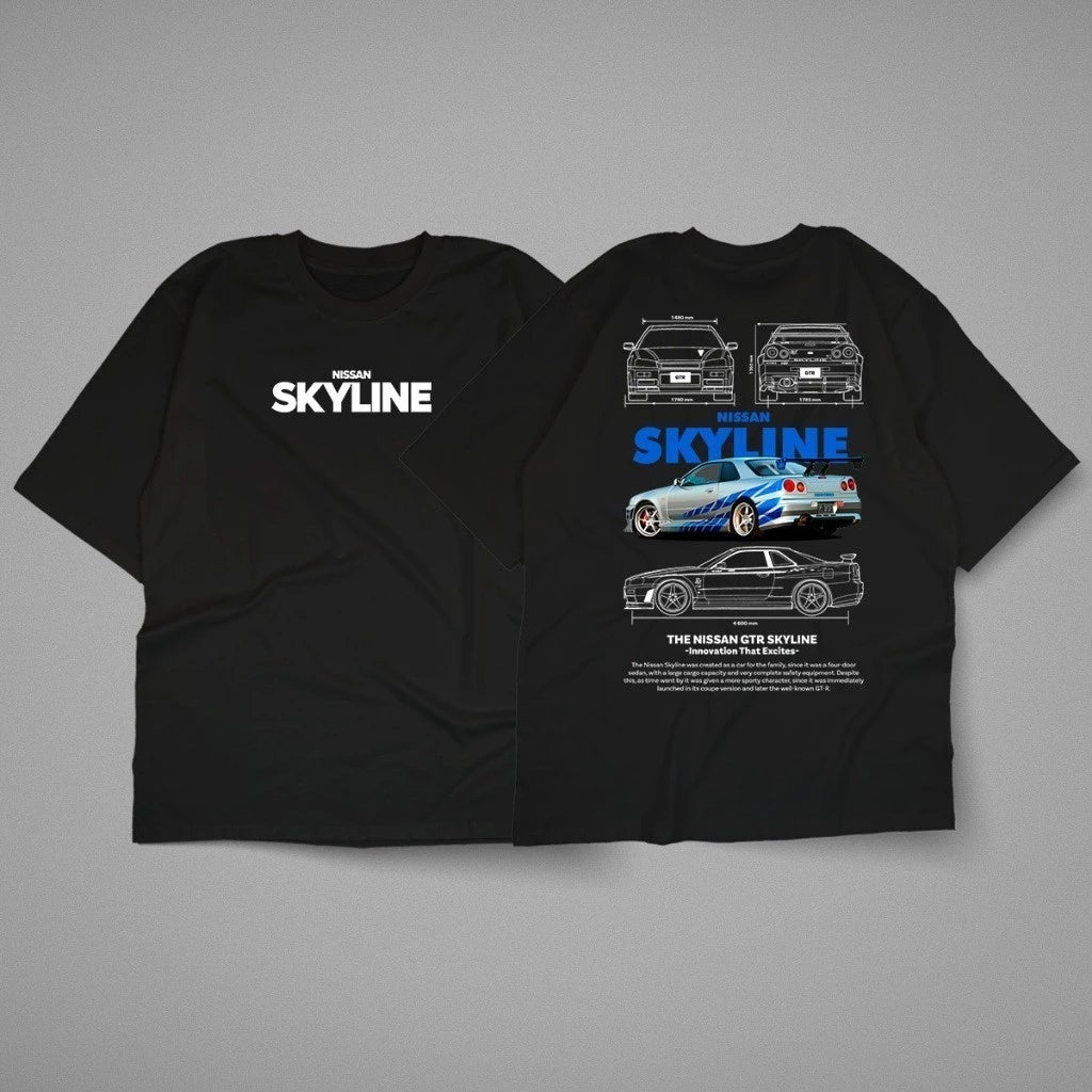 Camiseta De Algodão Skyline e Lancer vários modelos unissex 100% algodão Oferta