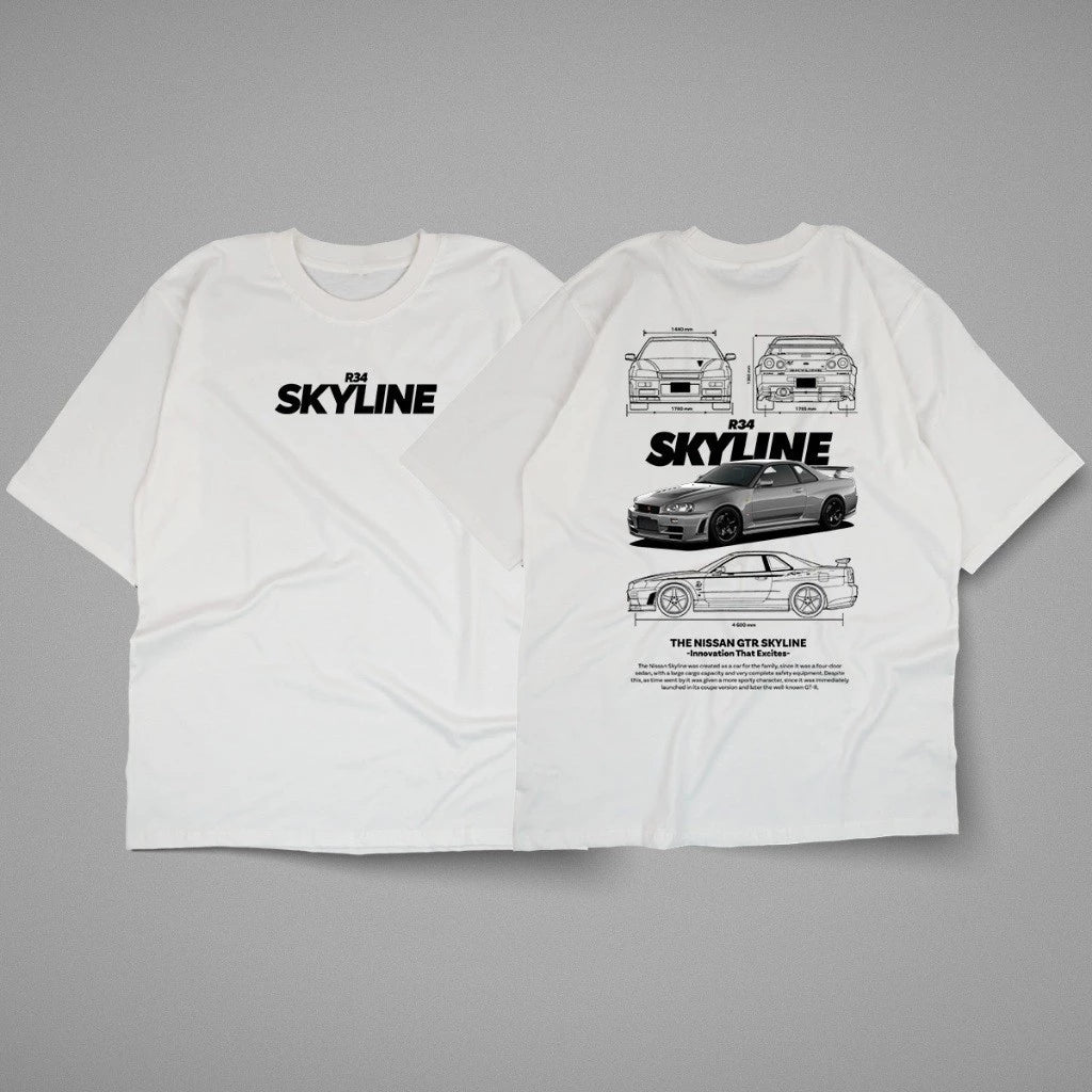 Camiseta De Algodão Skyline e Lancer vários modelos unissex 100% algodão Oferta