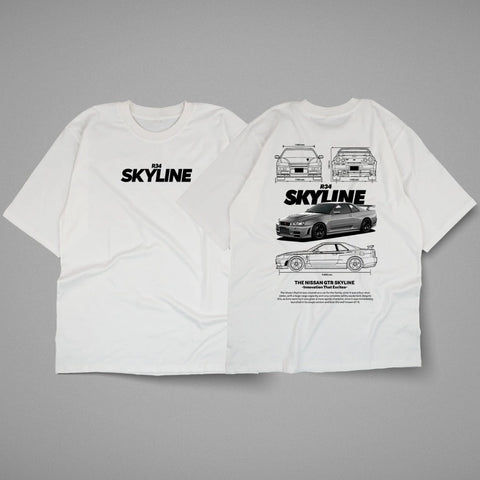 Camiseta De Algodão Skyline e Lancer vários modelos unissex 100% algodão Oferta