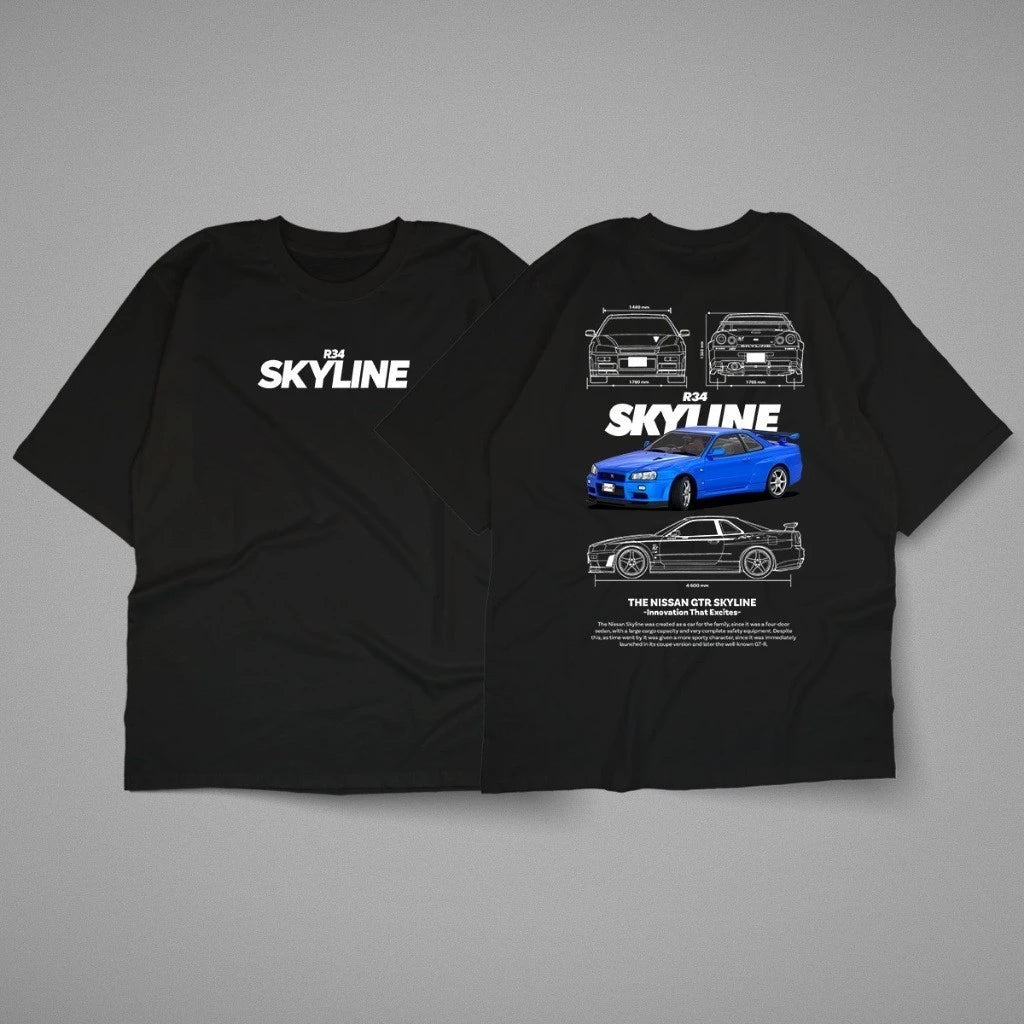 Camiseta De Algodão Skyline e Lancer vários modelos unissex 100% algodão Oferta