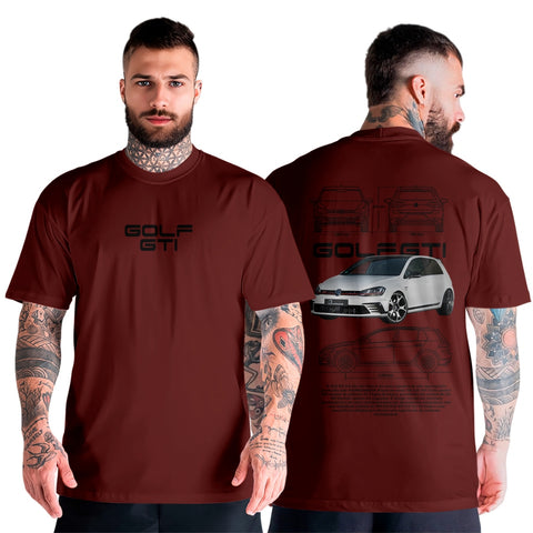 Camiseta T-Shirt Carro Golf Gti 2.0 16v Tsi a/t Luxuoso Lançamento Do Ano Verão