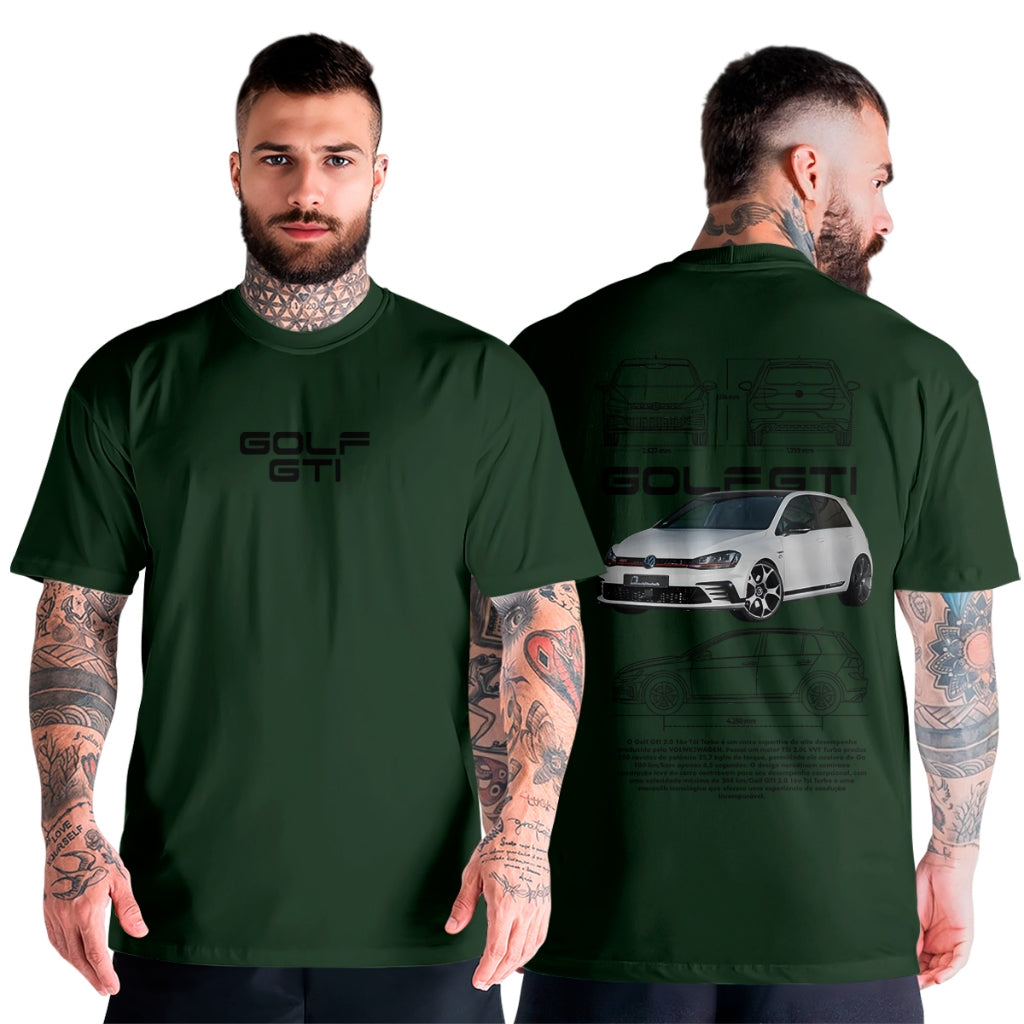 Camiseta T-Shirt Carro Golf Gti 2.0 16v Tsi a/t Luxuoso Lançamento Do Ano Verão