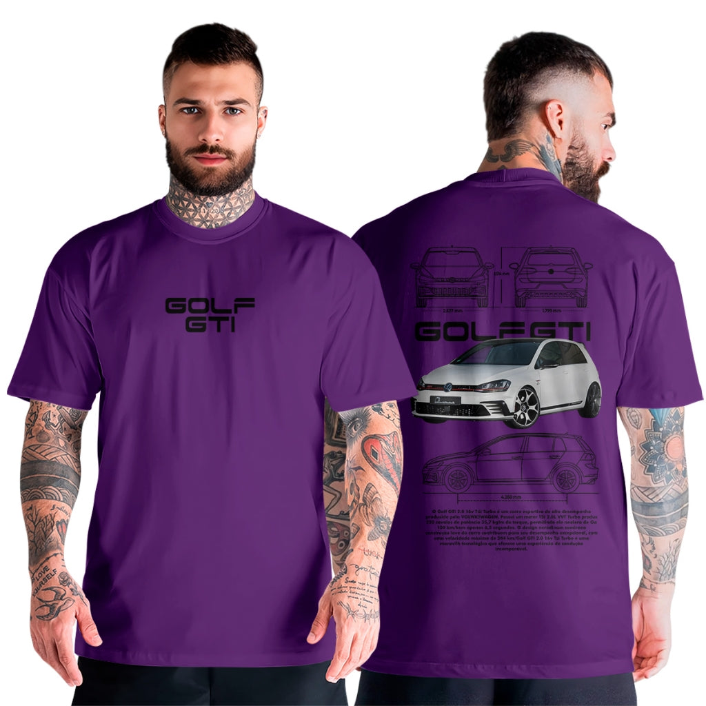 Camiseta T-Shirt Carro Golf Gti 2.0 16v Tsi a/t Luxuoso Lançamento Do Ano Verão