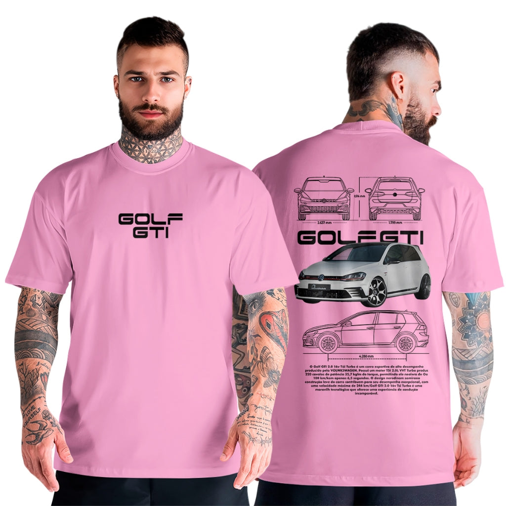 Camiseta T-Shirt Carro Golf Gti 2.0 16v Tsi a/t Luxuoso Lançamento Do Ano Verão