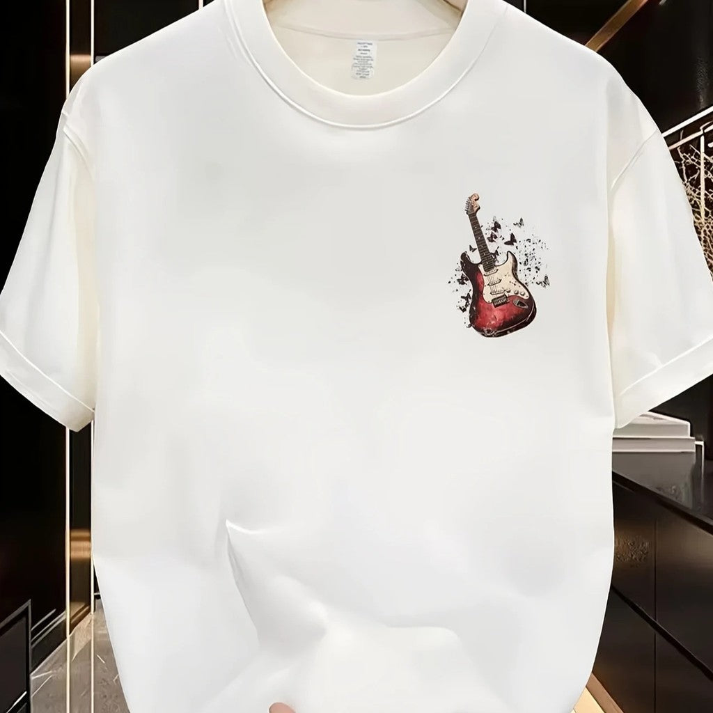 Camiseta Guitarra Borboleta Camisa Blusa Unissex Masculino Feminino 100% Algodão Top Premium Street wear Plus Size