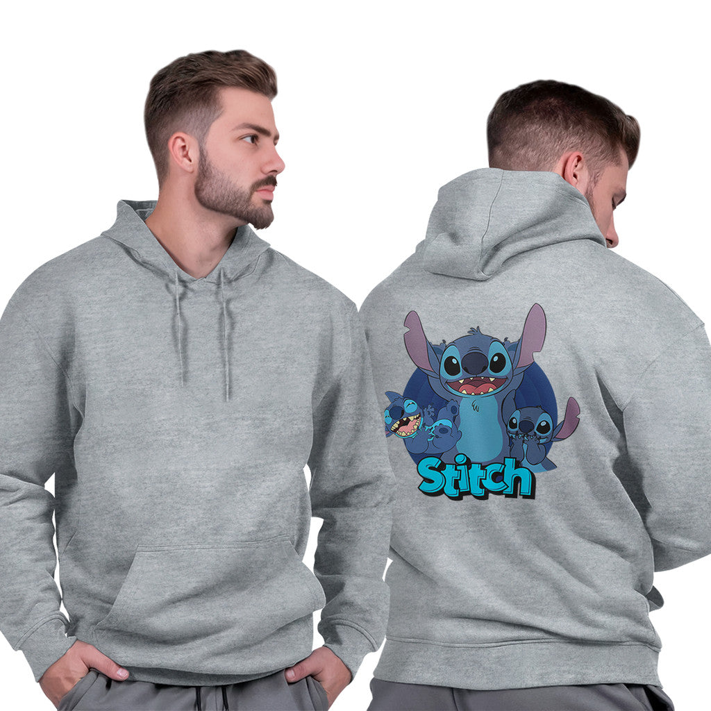 Moletom Unissex Estampa Streetwear Grosso Capuz Confortável Casual Stich