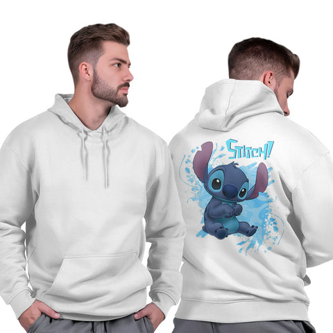 Moletom Masculino Capuz Canguru Flanelado Casual Confortável Lançamento Stich
