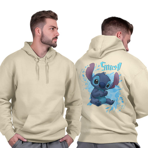 Moletom Masculino Capuz Canguru Flanelado Casual Confortável Lançamento Stich