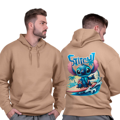 Casaco Moletom Masculino Gola Redonda Liso Básico Algodão Premium Stich