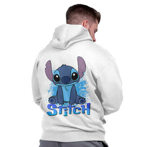 Moletom Canguru Masculino Capuz Grosso Streetwear Algodão Quente Stich