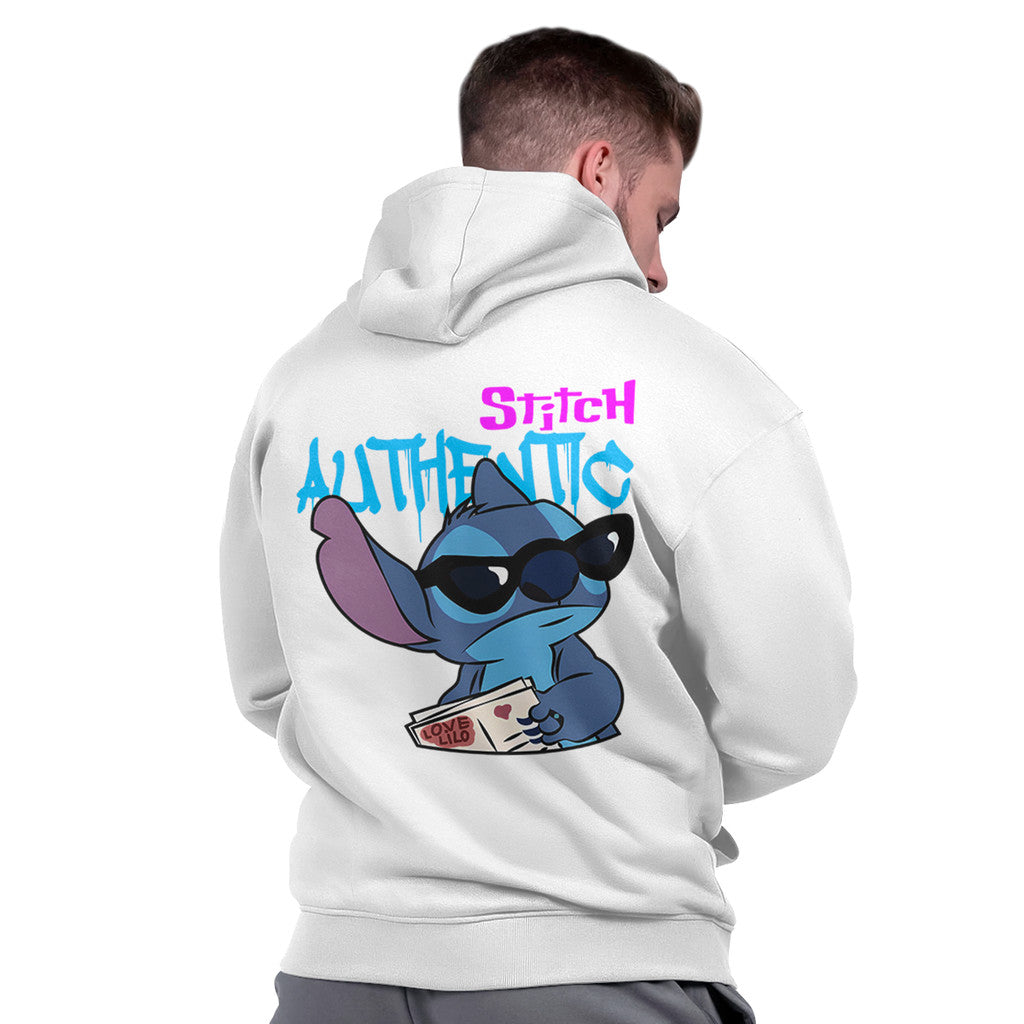 Blusa Moletom Unissex Capuz Confortável Streetwear Básico Liso Stitch