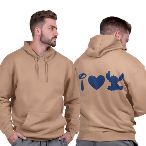 Blusão Moletom Masculino Canguru Preto Flanelado Algodão Inverno Stitch