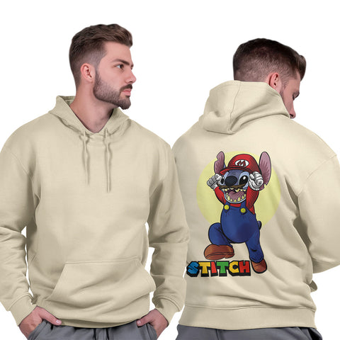 Moletom Masculino Capuz Flanelado Casual Básico Confortável Inverno Stitch