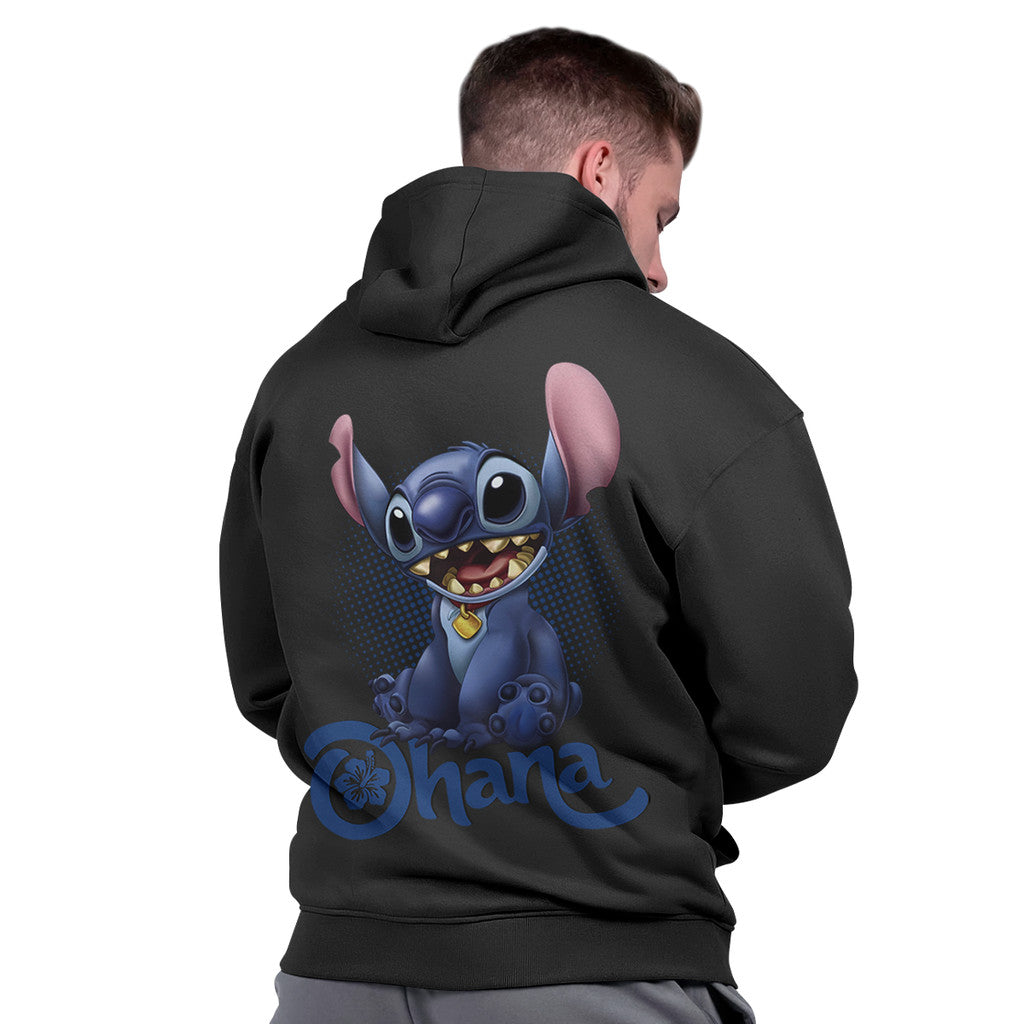 Blusa Moletom Masculino Básico Grosso Capuz Flanelado Casual Quente Stich