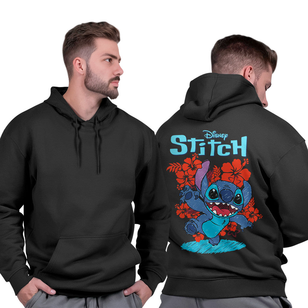 Blusa Moletom Masculina Capuz Peluciado Confortável Promoção Casual Stitch