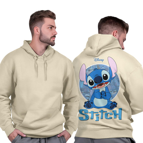 Blusa de Moletom Masculina Capuz Peluciado Confortável Básico Casual Stitch
