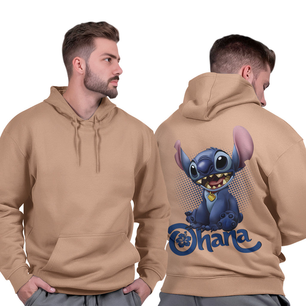 Blusa Moletom Masculino Básico Grosso Capuz Flanelado Casual Quente Stich