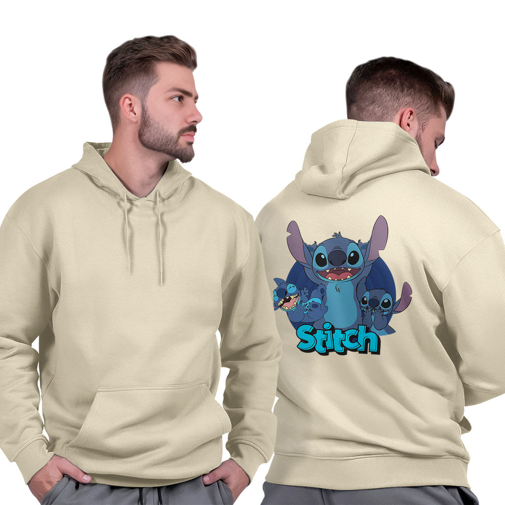 Moletom Unissex Estampa Streetwear Grosso Capuz Confortável Casual Stich